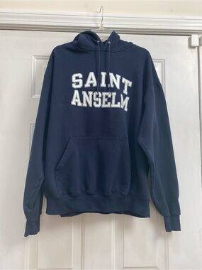 St. Anselm College Navy Blue Hoodie Sweatshirt, Size Men's XL, from Champion